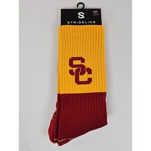 Strideline NCAA USC Trojans Crew Socks Men's Size Large 8-12 New